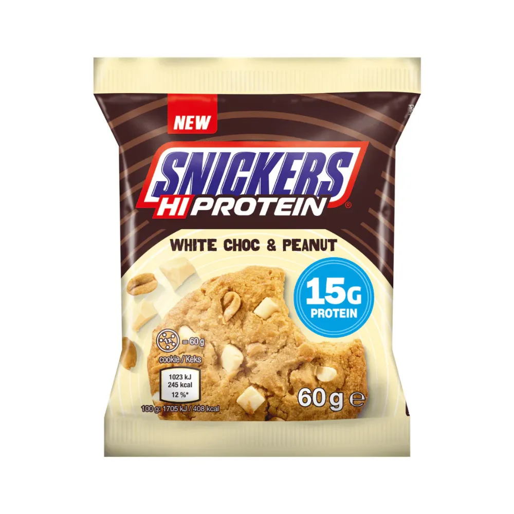 [5056357999592 / 5056357999608] SNICKERS COOKIES WHITE HI PROTEIN 60G