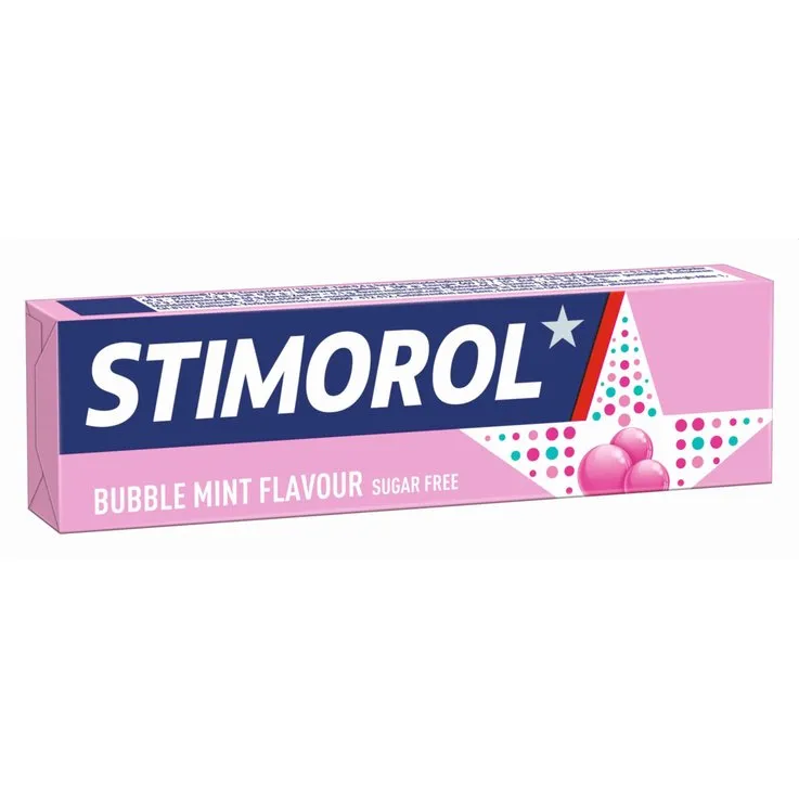 STIMOROL BUBBLE MINT SUGAR FREE 14G