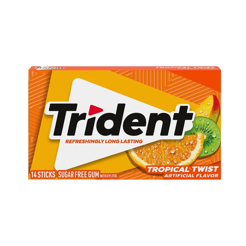 TRIDENT TROPICAL FLAVOR SUGAR FREE 14STICKS