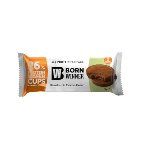 BW PROTEIN WAFER CUPS WITH HAZELNUT AND COCOA  CREAM 50G