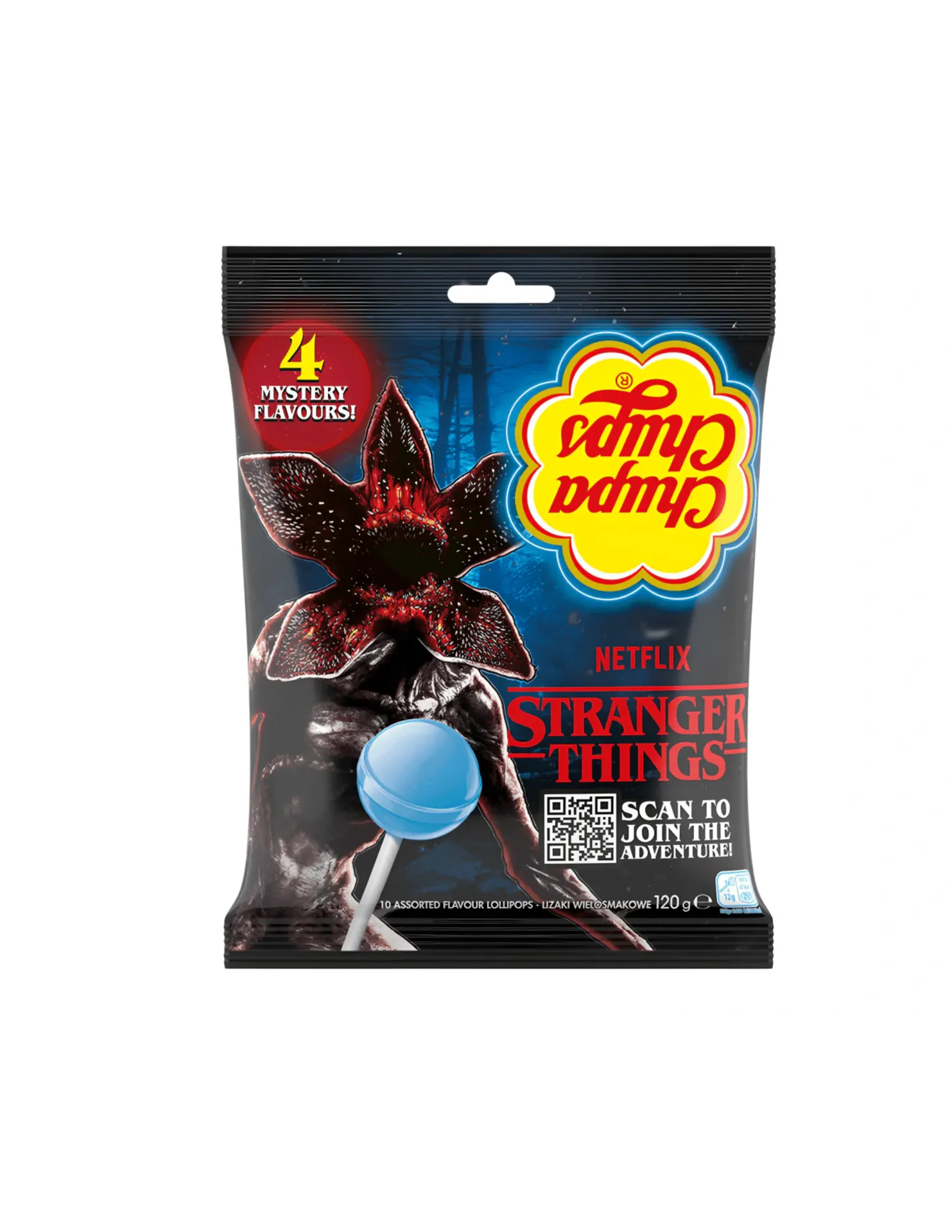 STRANGER THINGS CHUPA CHUPS 4 FLAVORS 120G | Infinity Snacks